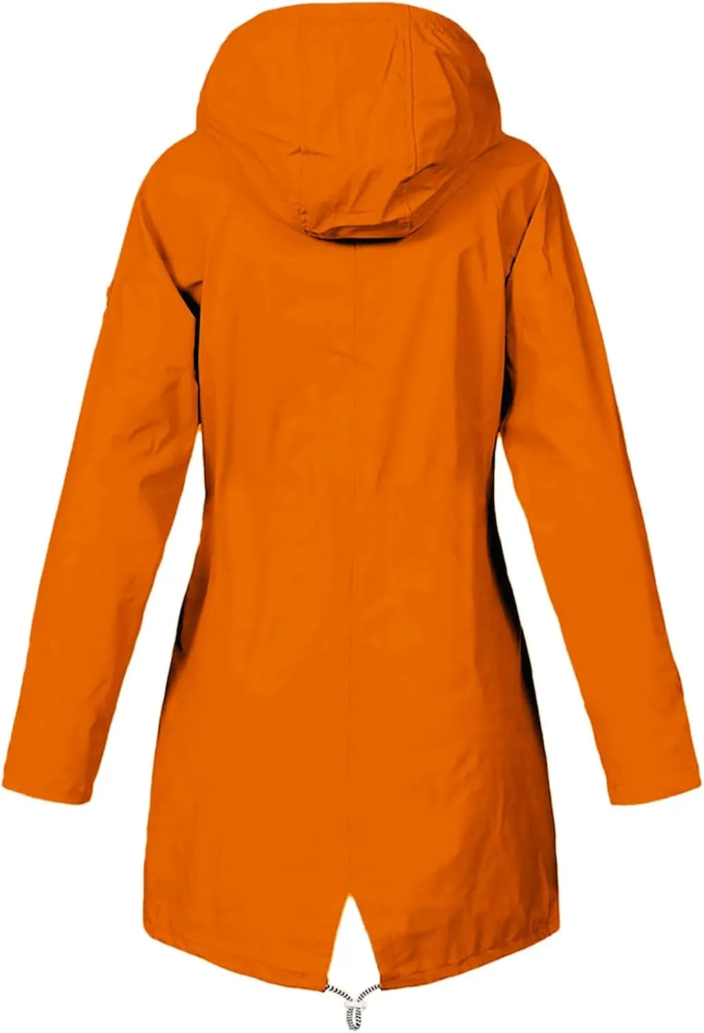 Womens Raincoat Fall Fashion Fit Waterproof Dressy Zip up Rain Jacket with Pockets Windbreaker Hooded Trench Coats