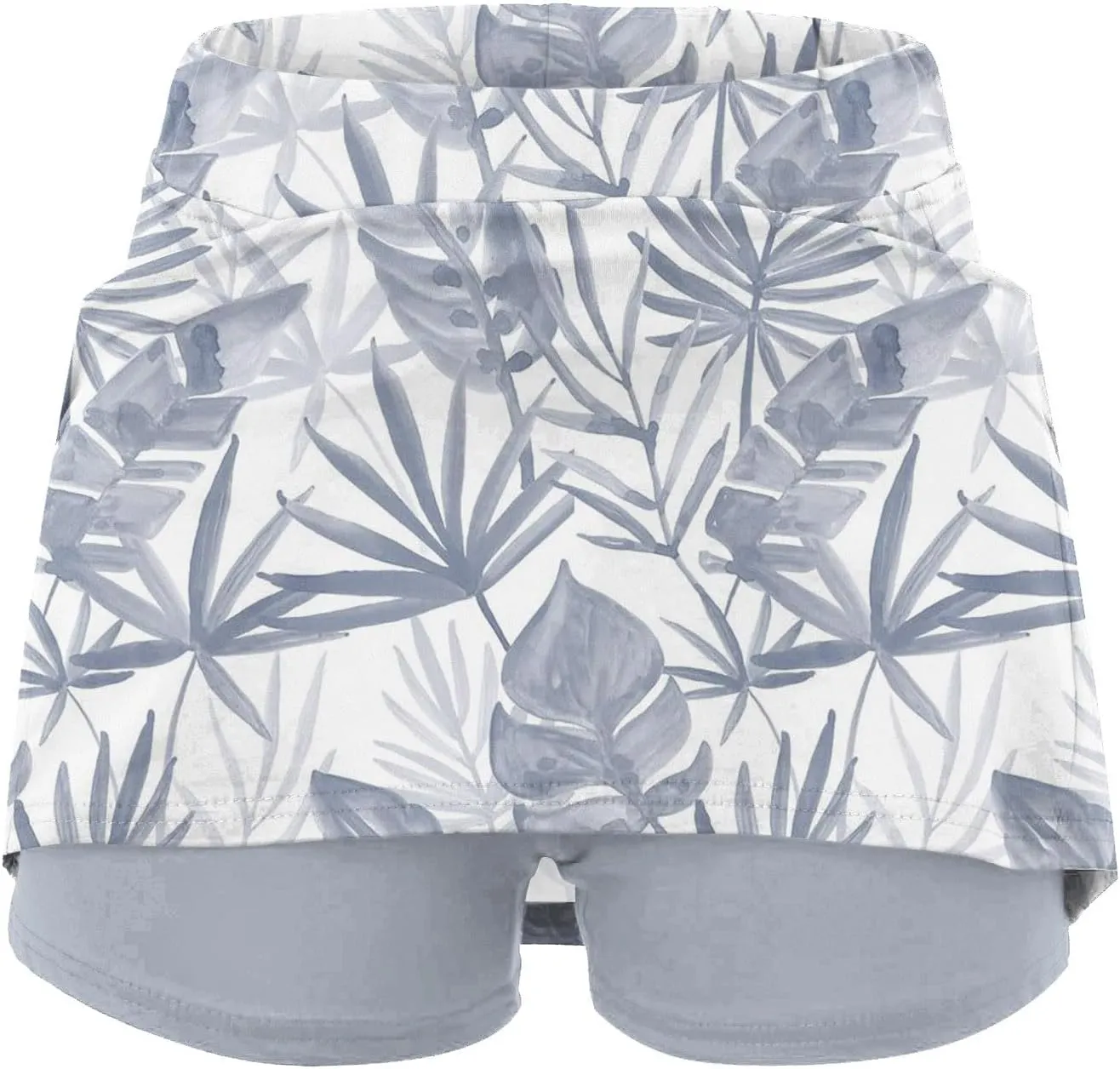 Women's Skorts with Pockets Floral Printed Mid Waist Culottes Short Skirts Casual Yoga Sports Pants Skirt with Shorts