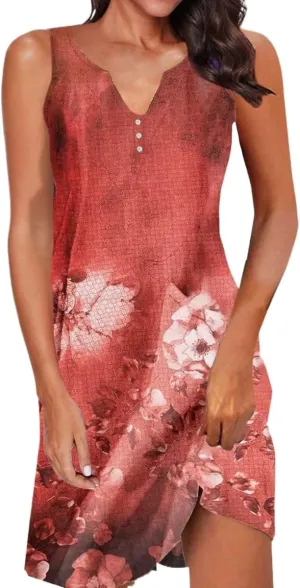 Women's Summer Casual Sleeveless Square Neck Dress 2025 Ruffle Boho Beach Cute Teen Short Sundress