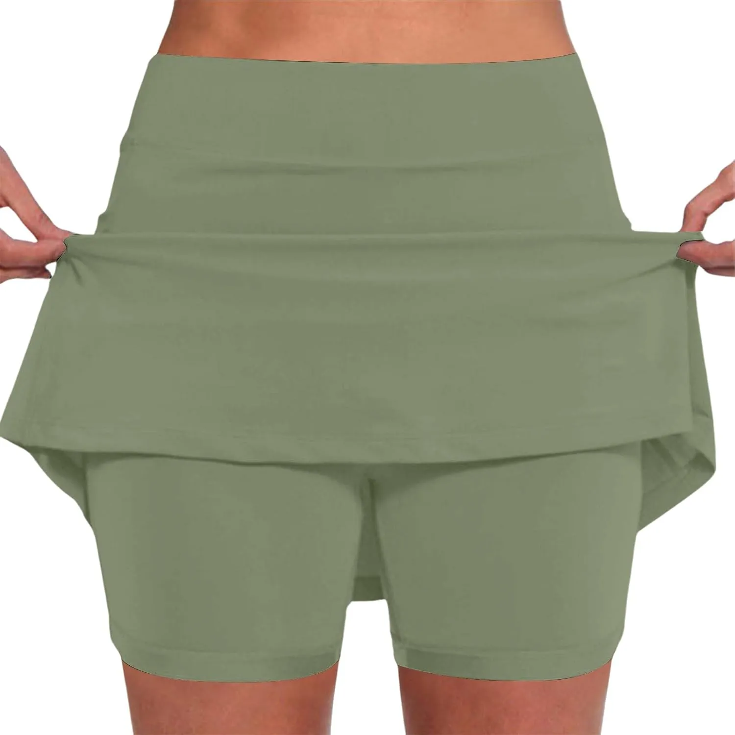 Womens Summer Skorts with Pockets Tummy Control Plus Size Skorts for Women High Waist Athletic Sports Skirt