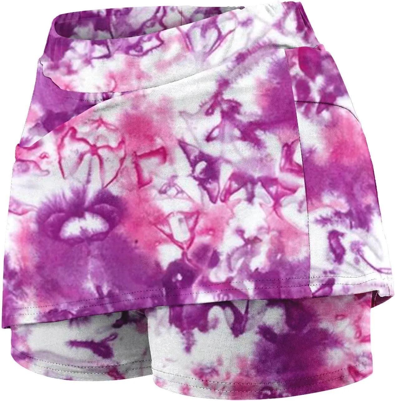 Womens Tennis Mini Skirts Plus Size Tie Dye Tummy Control Running Shorts Lounge Workout Sports Short Leggings Skorts Culottes