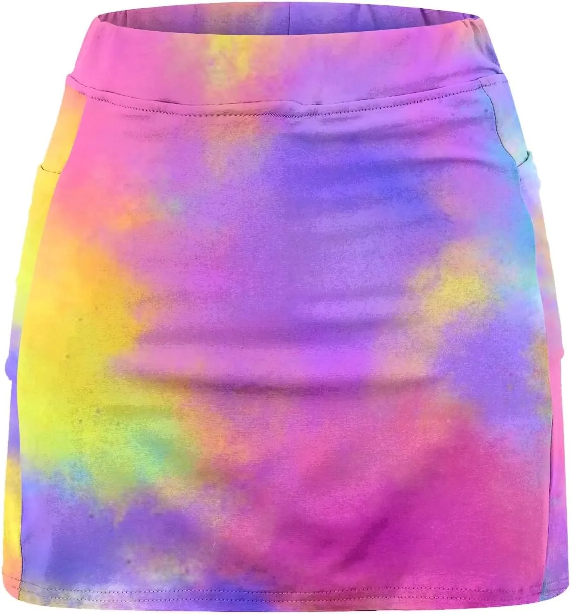 Womens Tennis Mini Skirts Plus Size Tie Dye Tummy Control Running Shorts Lounge Workout Sports Short Leggings Skorts Culottes