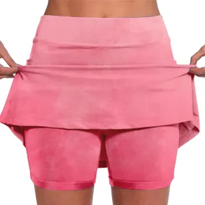 Women's Tennis Skirts 2 in 1 Athletic Tie-Dye High Waisted Stretchy Tennis Skort A-line Casual Y2K Summer Workout Golf Shorts
