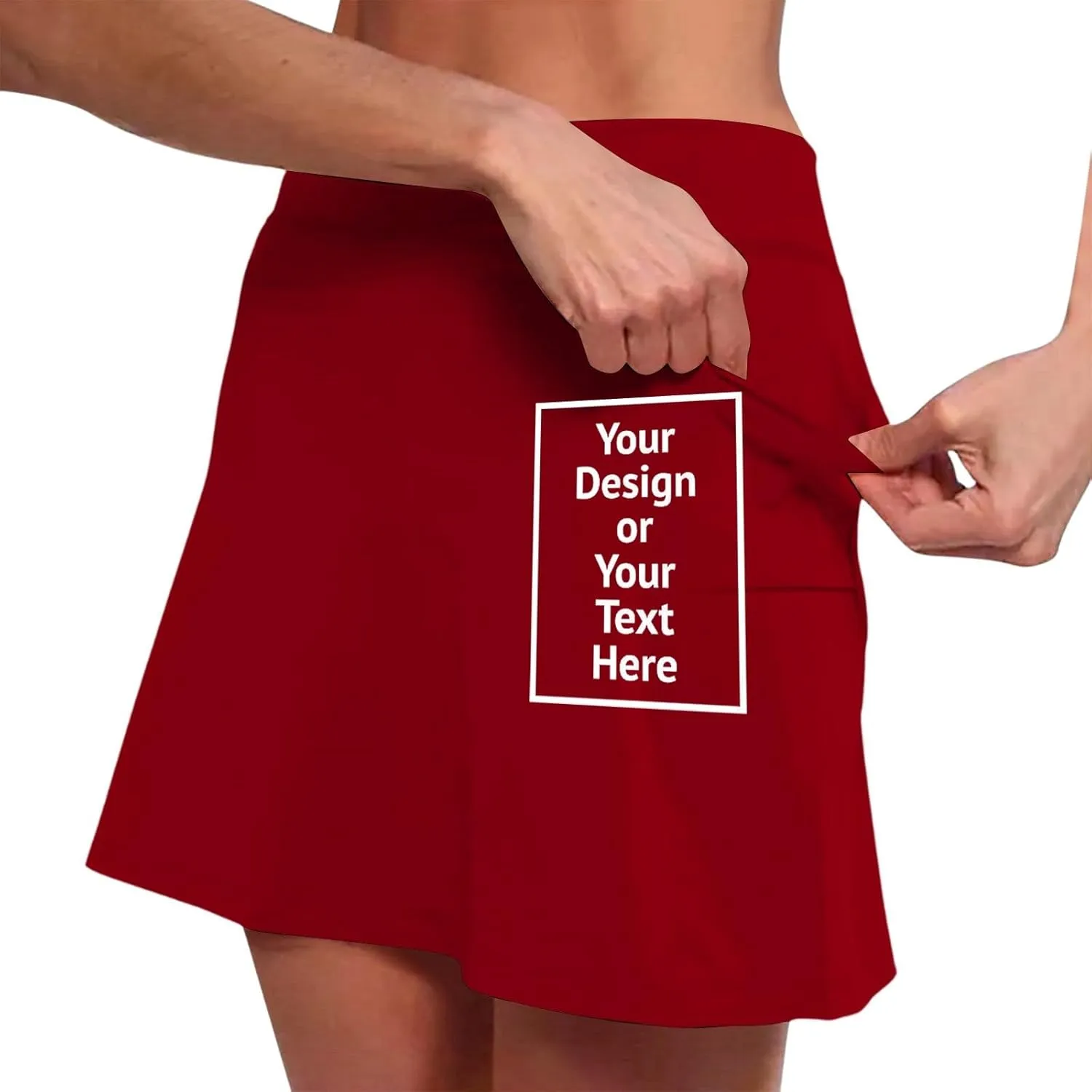 Women's Trendy 2 in 1 Skorts Tummy Control Active Elastic Waist Gym Skirt Shorts Soft Comfy Workout Athletic Shorts