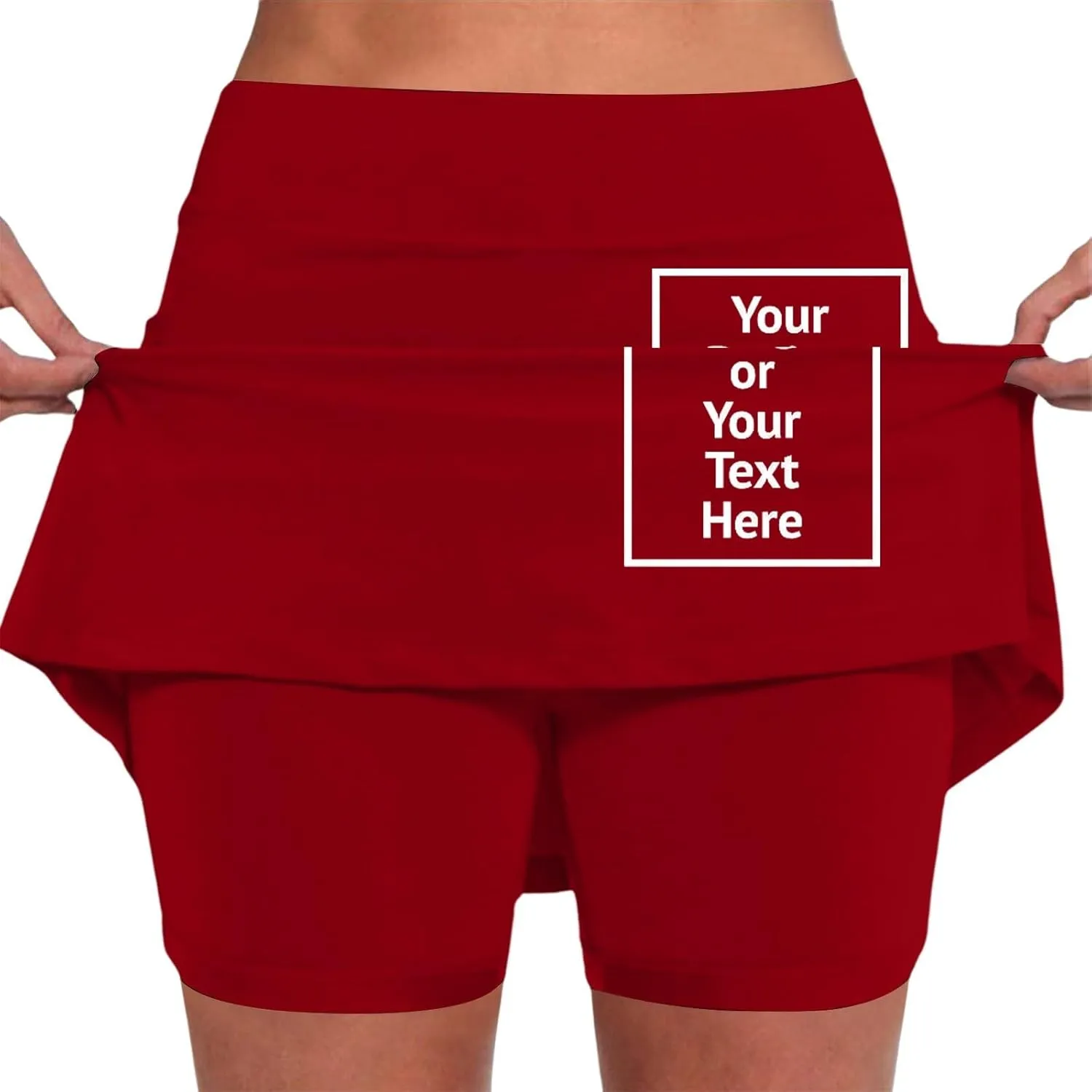 Women's Trendy 2 in 1 Skorts Tummy Control Active Elastic Waist Gym Skirt Shorts Soft Comfy Workout Athletic Shorts