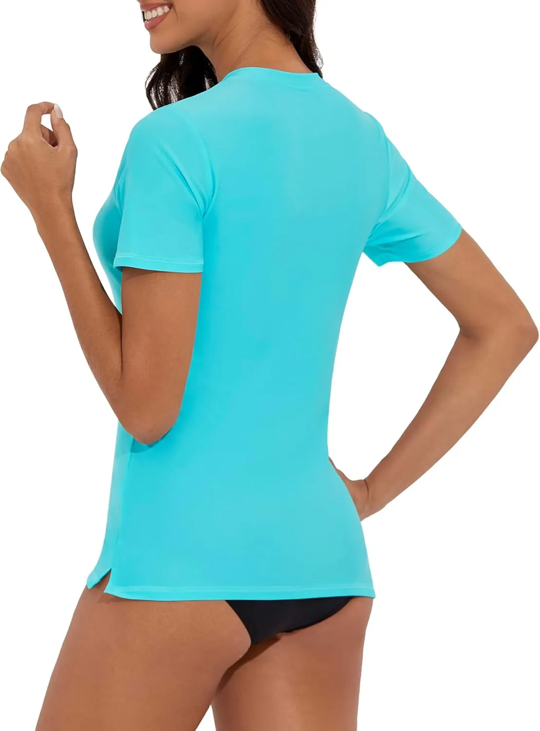 Women's V-Neck Short Sleeve Rash Guard Shirts UV Protection Swim Shirts UPF 50  Lightweight Swimwear