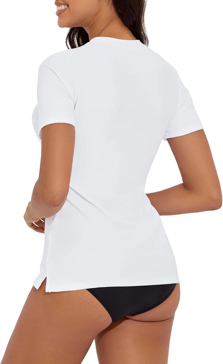 Women's V-Neck Short Sleeve Rash Guard Shirts UV Protection Swim Shirts UPF 50  Lightweight Swimwear