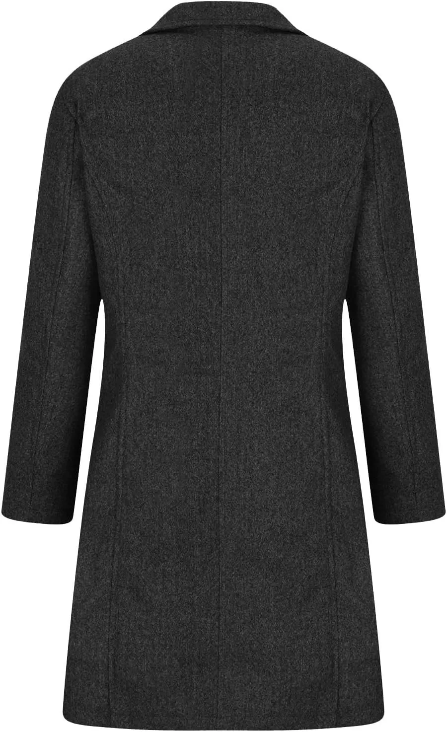 Women's Wool Blend Jackets Stand Collar Single Breasted Pea Coat Winter Fall Casual Business Long Trench Coat Outwear