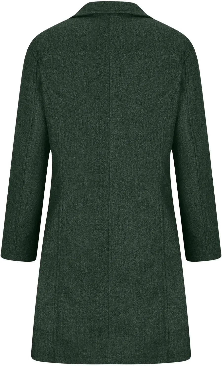 Women's Wool Blend Jackets Stand Collar Single Breasted Pea Coat Winter Fall Casual Business Long Trench Coat Outwear