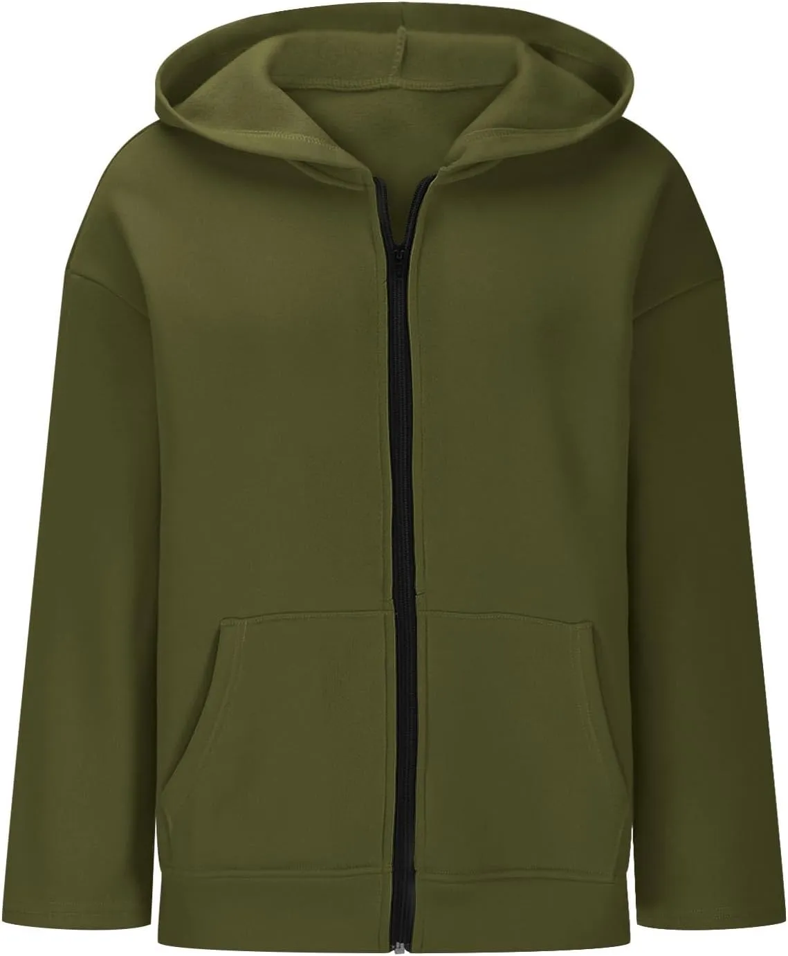 Womens Zipper Oversized Hoodies Winter Casual Sweatshirts Trendy Long Sleeve Fall Outfits with Pocket 2025 Clothes