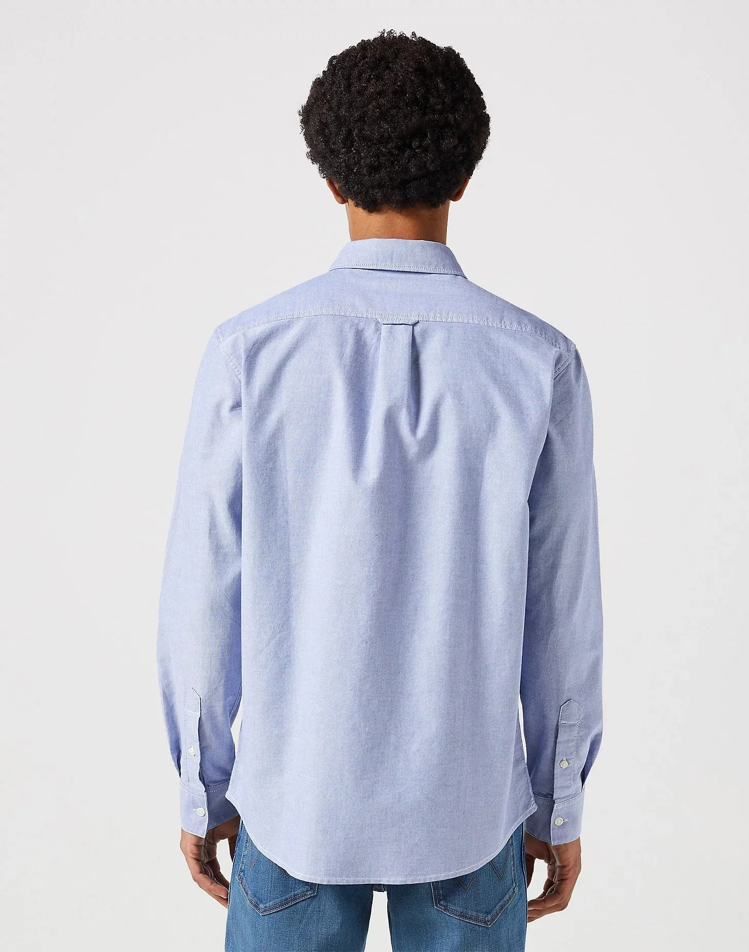 Wrangler Men's Long Sleeve Shirt In Oxford Blue