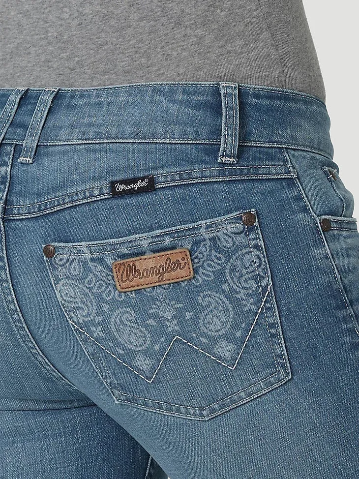 Wrangler Womens Retro Mae Paisley Bootcut Jean - Paige
