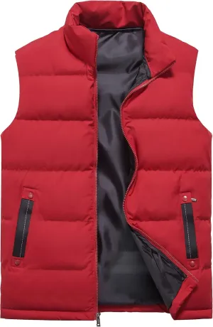 XinYangNi Mens Puffer Vest Quilted Outerwear Winter Warm Down Puffy Vests Lightweight Casual Padded Jacket