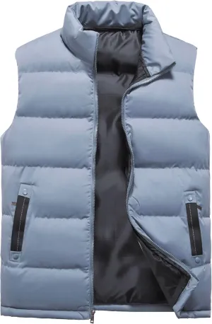 XinYangNi Mens Puffer Vest Quilted Outerwear Winter Warm Down Puffy Vests Lightweight Casual Padded Jacket