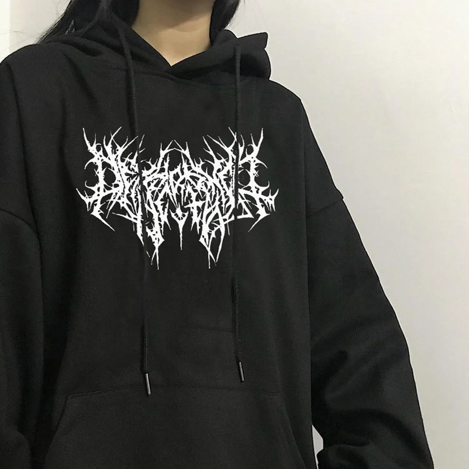 Y2K Grunge Gothic Graphics Hoodies Women Harajuku Aesthetic Hiphop Long Sleeve Oversized Sweatshirt Streetwear Autu