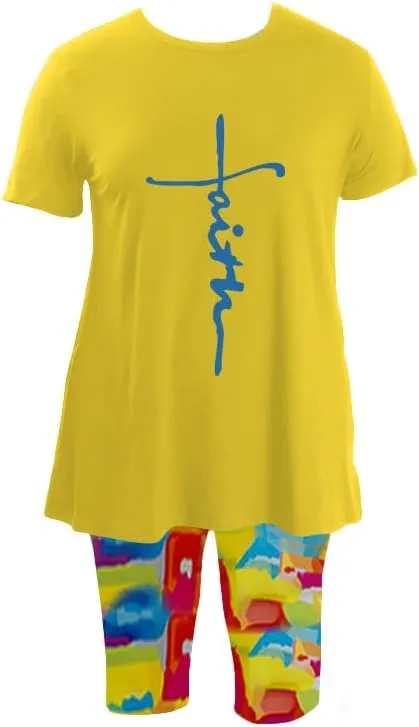 YeGine Women Plus Size 2 Piece Outfits Casual Short Sleeve Tunic Tops Shorts Sets Summer Oversized Tshirts Shorts Sweatsuits