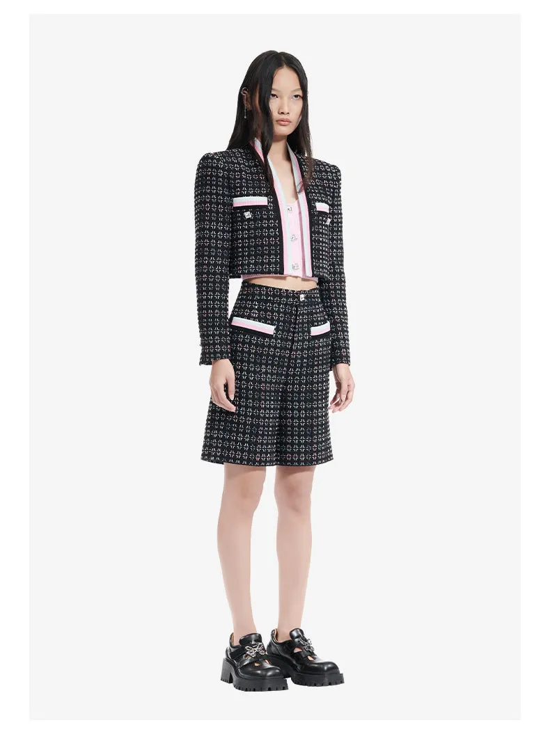 YES BY YESIR spring summer rebellious high-waisted plaid tweed shorts - MISSY