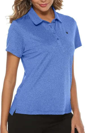YSENTO Women Golf Shirts Clothes Dry Fit Short Sleeve Moisture Wicking Collared Polo Shirts Tops Apparel