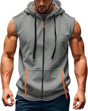 ZYXTIM Men's Hoodies Short Sleeve Pullover Oversize Casual Quarter Zipper Summer Shirts Stretch Gym Workout Tops with Pockets